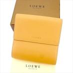 ロエベ Loewe CDケース ロゴ 10枚収納 キャメル レディース メンズ 中古