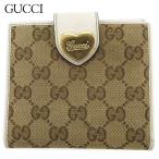 グッチ Wホック 財布 二つ折り ミニ財布 レディース ハートプレート 203549 GGキャンバス GUCCI 中古