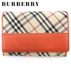 ラスト1点 バーバリー L字ファスナー 財布 二つ折り レディース チェック BURBERRY 中古