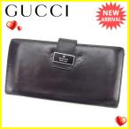 グッチ GUCCI 長財布 Wホック メンズ ロゴプレート 中古 人気 セール N378