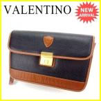 ヴァレンティノ Valentino バッグ クラッチバッグ ロゴ ブラック ブラウン ゴールド レディース 中古 Bag