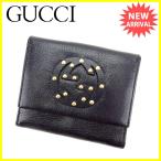 グッチ GUCCI Wホック財布 二つ折り財布 男女兼用 スタッズ付き 121570 インターロッキングG 中古 人気 セール N430