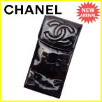 シャネル CHANEL メガネケース ペンケース ポーチ レディース メンズ 可 エナメル 中古 ヴィンテージ 人気 P532