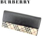 バーバリー BURBERRY 長財布 Ｗホック レディース メンズ ノバチェック 中古
