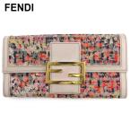 ラスト1点 フェンディ 長財布 ファスナー付き 財布 レディース FFプレート付き 8M0021 ズッキーノ フラワー FENDI 中古