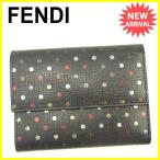 フェンディ FENDI 三つ折り財布 レディース 8M0026 ドット  中古 人気 セール T012