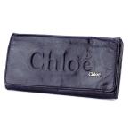 ショッピングchloe 【ウィンターSALE★30%OFFクーポン】クロエ Chloe 長財布 シャドウ ブラック ゴールド レディース 中古