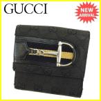 ラスト1点 グッチ Wホック財布 二つ折り財布 ハスラービット 138029 GGキャンバス GUCCI 中古