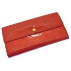 ラスト1点 ルイヴィトン 長財布 ファスナー二つ折り ポシェットポルトモネクレディ M91281 ヴェルニ Louis Vuitton 中古