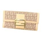 ラスト1点 フェンディ 長財布 ファスナー 二つ折り FFプレート付き ズッキーノ FENDI 中古