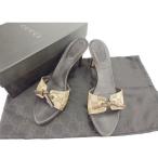 ラスト1点 グッチ ミュール シューズ 靴 ♯38C ピンヒール GGキャンバス GUCCI 中古