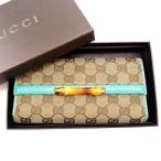 グッチ GUCCI 長財布 ファスナー 三つ折り レディース バンブー付き 115097 ＧＧキャンバス