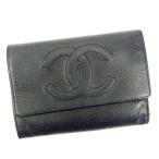シャネル ＣＨＡＮＥＬ Wホック財布 レディース Ａ１３２２５ キャビアスキン×ココマーク