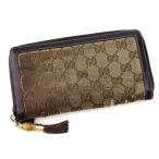 グッチ 長財布 ラウンドファスナー バンブーチャーム付き 224253 ＧＧキャンバス GUCCI 中古