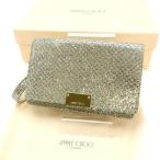 ラスト1点 ジミーチュウ ポーチ ショルダー付きケース ラメ JIMMY CHOO 中古