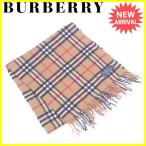 バーバリー BURBERRY マフラー フリンジ付き レディース メンズ　可 ノバチェック  中古 人気 セール T1283
