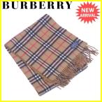 バーバリー BURBERRY マフラー フリンジ付き レディース メンズ　可 ノバチェック  中古 美品 セール T1285