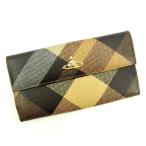 ヴィヴィアン ウエストウッド 長財布 Wホック チェック Ｖｉｖｉｅｎｎｅ　Ｗｅｓｔｗｏｏｄ 中古
