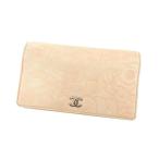 シャネル 長財布 ファスナー付き長財布 カメリア CHANEL 中古