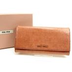 ラスト1点 ミュウミュウ 長財布 ファスナー付き長財布 クロコダイル型押し ｍｉｕ ｍｉｕ 中古