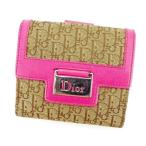 ディオール Dior Wホック 財布 二つ折り レディース ロゴプレート付き トロッター