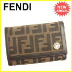フェンディ 二つ折り財布 財布 レディース メンズ 可 ブラウン ブラック 中古 T1374