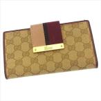 ラスト1点 グッチ 長財布 二つ折り ロゴプレート シェリーライン 181668 ＧＧキャンバス GUCCI 中古