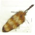ドルチェ&amp;ガッバーナ ＤＯＬＣＥ ＆ ＧＡＢＢＡＮＡ チャーム キーホルダー ブラウン ベージュ ファー 中古