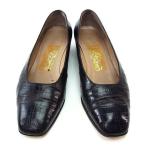 サルヴァトーレ フェラガモ Salvatore Ferragamo パンプス シューズ 靴 レディース ♯5ハーフC スクエアトゥ クロコダイル調
