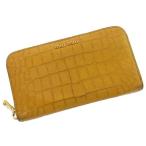 ミュウミュウ miumiu 長財布 ラウンドファスナー レディース クロコダイル調 ロゴ