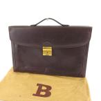 [ специальный скидка *30%OFF купон ] Bally портфель портфель женский Logo plate Brown × Gold б/у 
