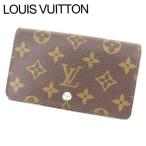 ルイヴィトン Louis Vuitton L字ファスナー財布 二つ折り ポルトモネビエトレゾール ブラウン モノグラム 中古