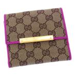 グッチ GUCCI Wホック財布 二つ折り レディース ロゴプレート付き 112664 ＧＧキャンバス 迅速発送 在庫処分 男性 女性 夏