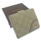 グッチ Wホック財布 二つ折り インターロッキングG 181594 グッチシマ GUCCI 中古