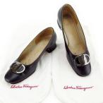 サルヴァトーレ フェラガモ Salvatore Ferragamo パンプス シューズ 靴 レディース ♯6ハーフC スクエアトゥ ヴァラ金具