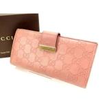 ラスト1点 グッチ 長財布 Wホック 212089.3661 グッチシマ GUCCI 中古