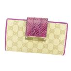 ラスト1点 グッチ 長財布 181668 ＧＧキャンバス×パイソン GUCCI 中古