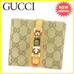 グッチ Ｇｕｃｃｉ Wホック財布 二つ折り　財布 レディース メンズ 可 ＧＧキャンバス  中古 人気 セール T1659