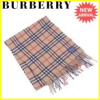 バーバリー BURBERRY マフラー フリンジ付き レディース メンズ　可 ノバチェック  中古 美品 セール T1689
