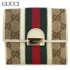 グッチ Wホック 財布 二つ折り ミニ財布 レディース メンズ シェリーライン 150673 GGキャンバス GUCCI 中古