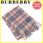 バーバリー BURBERRY マフラー フリンジ付き レディース メンズ　可 ノバチェック  中古 美品 セール T1868