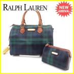 ラルフローレン Ralph Lauren ハンドバッグ ミニボストンバッグ レディース メンズ 可 チェック  中古 人気 セール T2428