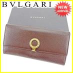 ブルガリ BVLGARI 長財布 二つ折り 財布 レディース メンズ 可 ロゴクリップ 28142 ブルガリブルガリ  中古 良品 セール T3444
