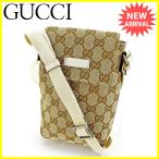 グッチ GUCCI ショルダーバッグ 斜めがけショルダー バッグ ポシェット レディース メンズ 可 145865 ＧＧキャンバス  中古 美品 セール T3677