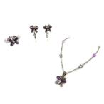アナスイ Anna Sui ネックレス 3セット バタフライ パープル シルバー系 レディース 中古 Necklace