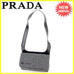 プラダ PRADA ショルダーバッグ ワンショルダー バッグ レディース メンズ 可 ロゴ  中古 良品 セール T4092