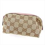 グッチ Gucci ポーチ GGキャンバス ベージュ ブラウン ピンク系 レディース 中古 Pouch