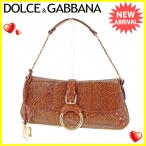 ドルチェ&amp;ガッバーナ DOLCE&amp;GABBANA ハンドバッグ チェーンショルダー バッグ レディース DGチャーム ドルガバ パイソン  中古 良品 セール T4497