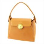 ヴァレンティノ Valentino バッグ ハンドバッグ ロゴプレート オレンジ ゴールド レディース 中古 Bag