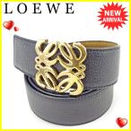 ロエベ LOEWE ベルト ♯34 85サイズ レディース メンズ 可 リバーシブル 180911 アナグラムバックル 中古 美品 セール T5325